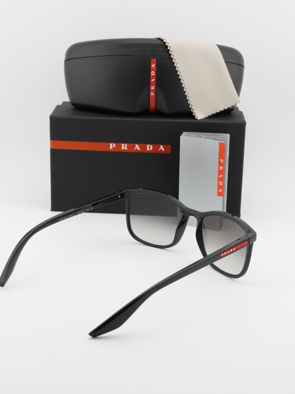 Prada PSA08S 1AB0A7 Square Sunglasses – Black\Grey Gradient - Picture 3 of 9